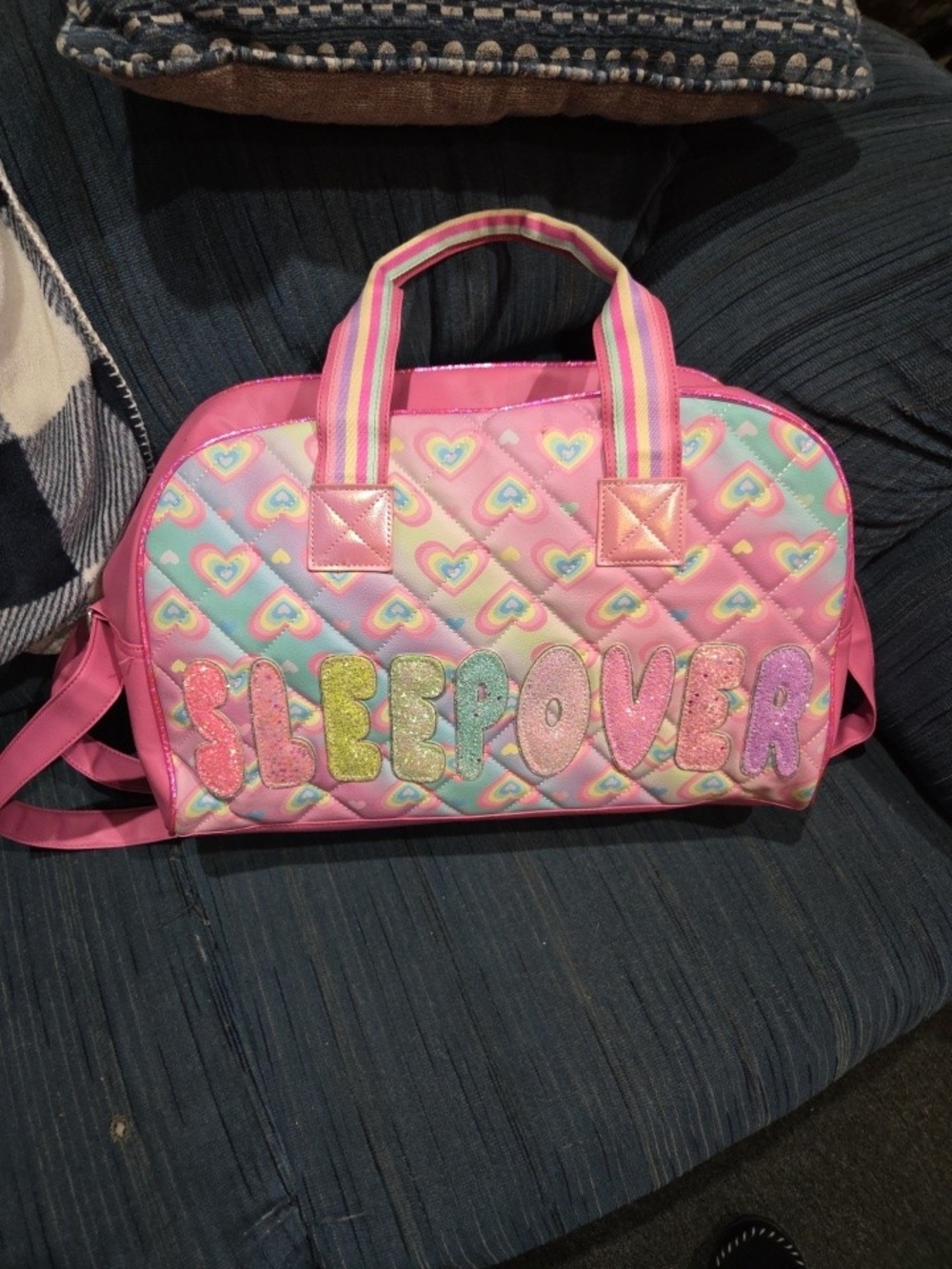 Miss Gwens OMG Quilted Heart SLEEPOVER Carryon Or Tote Adorable Amazing Read*